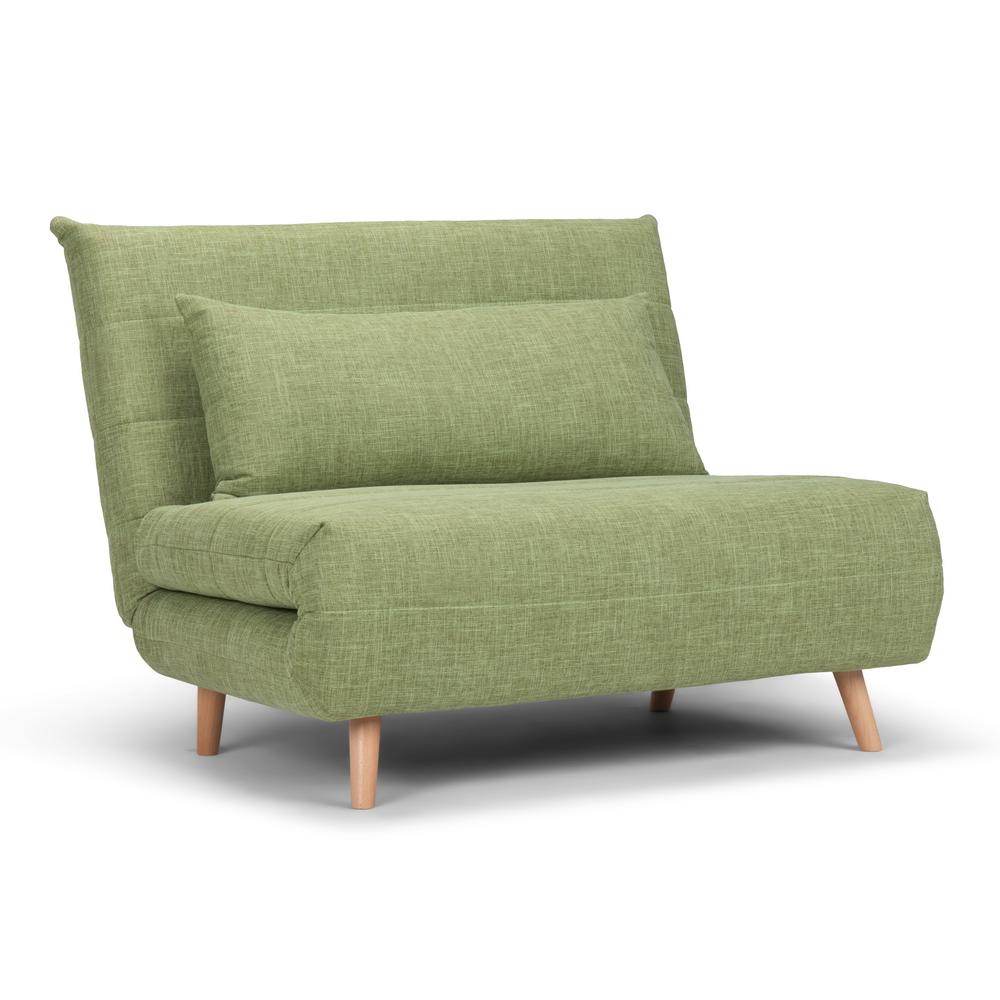 Simpli Home Asher Contemporary 42 In Green Linen Look Fabric Wide Simpli Home Asher Contemporary 42 In