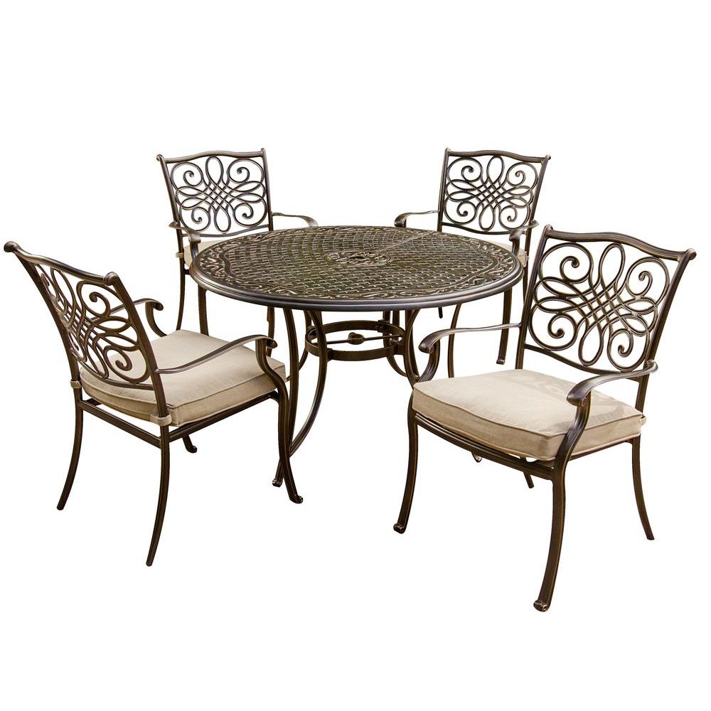 Hanover Traditions 5Piece Patio Outdoor Dining Set with 4Cast