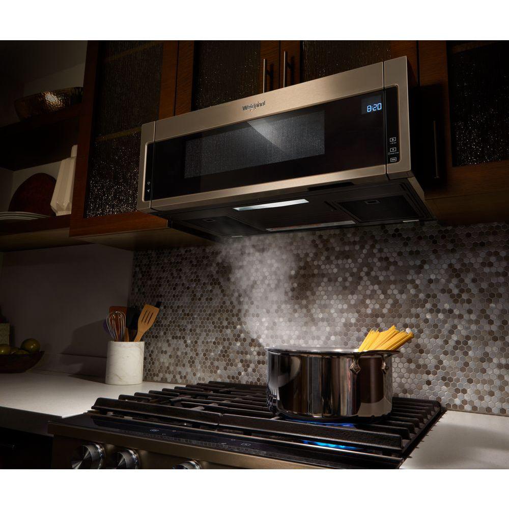 Whirlpool 1 Cu Ft Over The Range Low Profile Microwave Hood Combination In Sunset Bronze Whirlpool 1 Cu Ft Over The Range Low Profile Microwave Hood Combination In Sunset Bronze