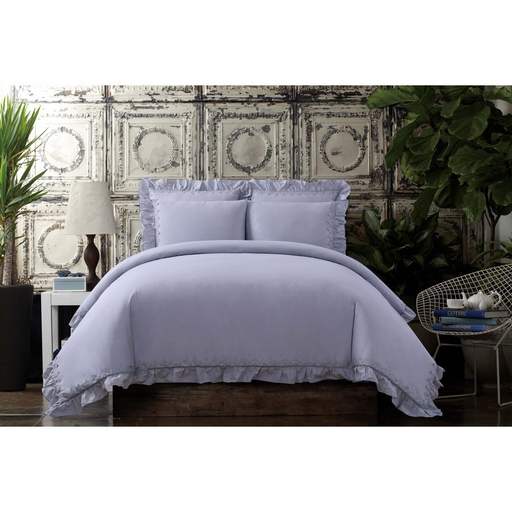 Cottage Classics Voile 3 Piece Lavender Full Queen Comforter Set