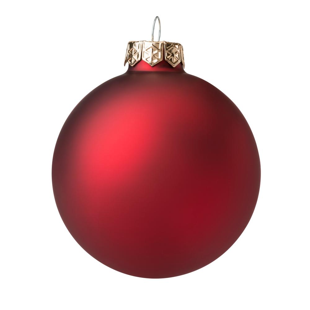 Whitehurst 4 in. Red Matte Glass Christmas Ornament (6-Pack)-28325 ...