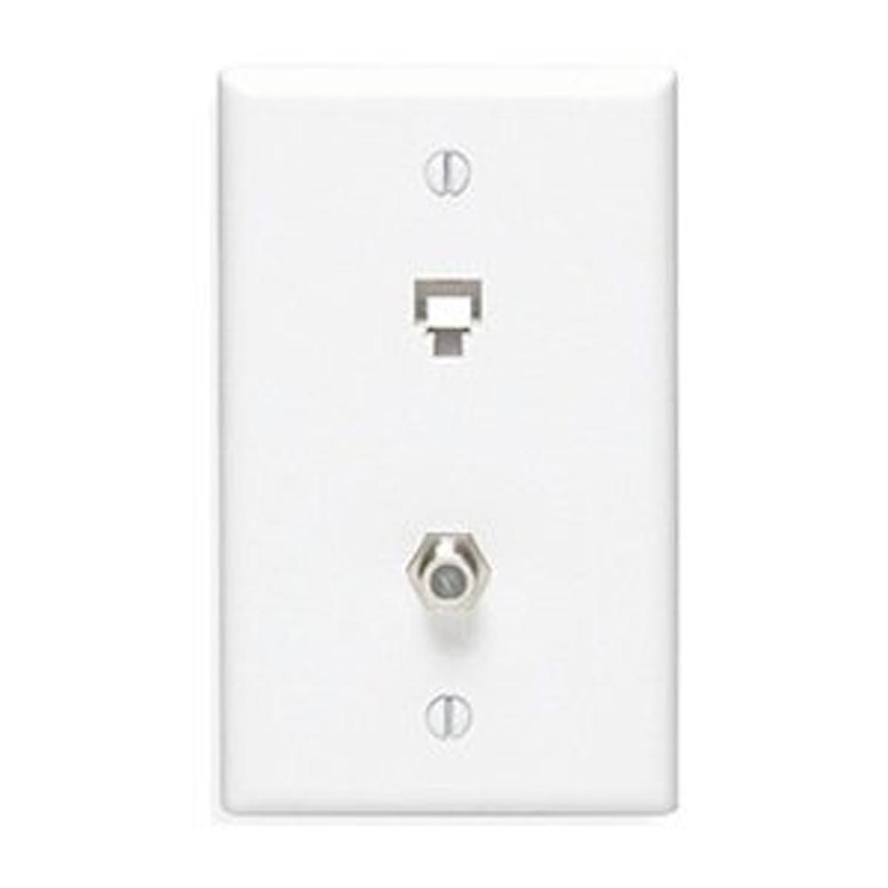 SS Leviton 40226-S Type 630A Telephone Wall Phone Wallplate Surface Wall Jack
