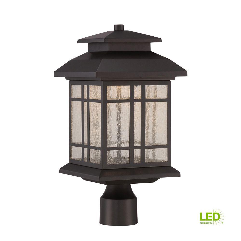 Designers Fountain Post Lighting Outdoor The Home Depot Piedmont Oil Rubbed Bronze Outdoor Led Post Lantern