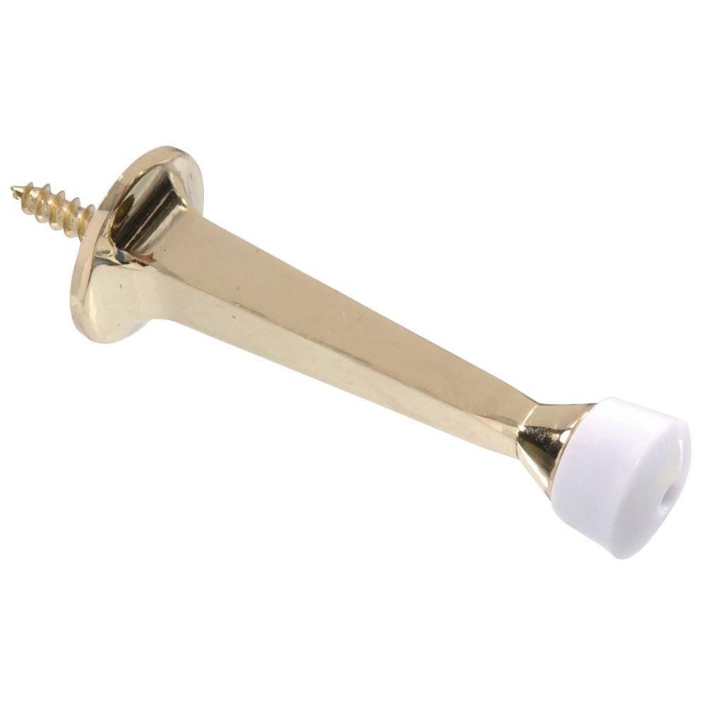 Hardware Essentials 3 In Brass Square Rigid Door Stop 10 Pack