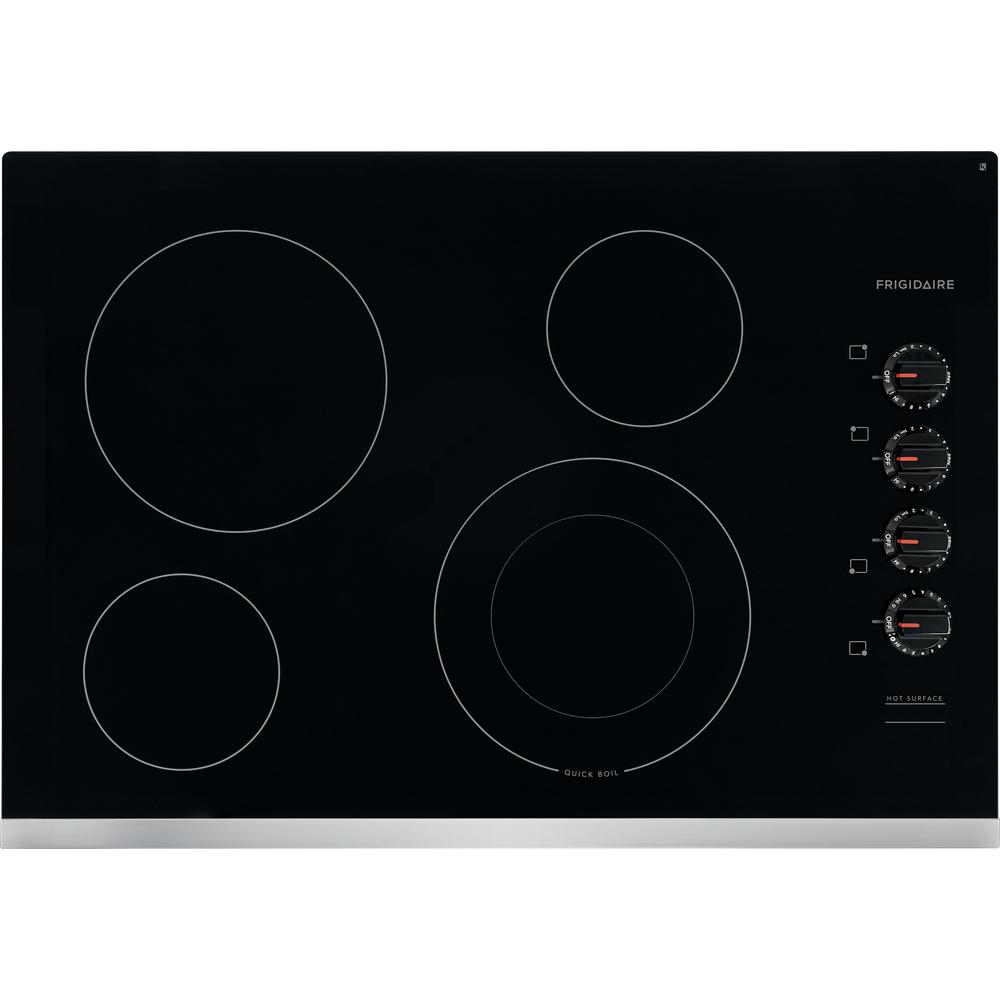 Frigidaire 30 In Radiant Electric Cooktop Stainless Steel With 4 Radiant Electric Cooktop In Stainless Steel With 4 Elements Including Quick Boil