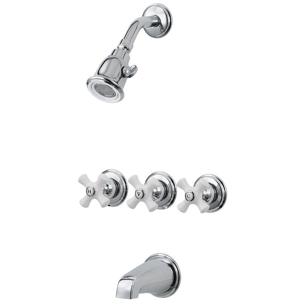 Pfister 01 Series 3Handle Tub/Shower Trim in Polished Chrome with