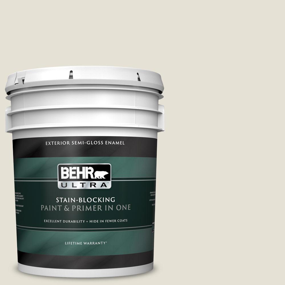 BEHR ULTRA 5 gal. MQ313 Crisp Linen SemiGloss Enamel Exterior Paint