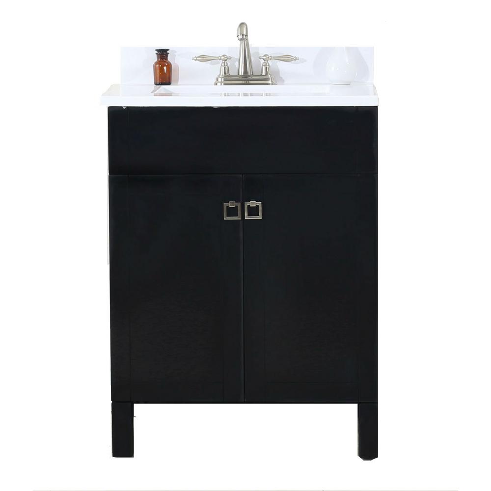 Vinnova Verona 36 in. W x 23 in. D x 35 in. H Vanity in White with Marble Vanity Top in White