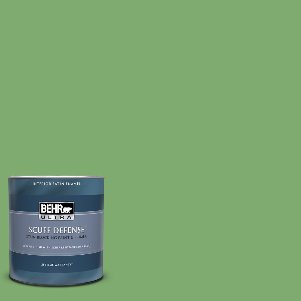 BEHR ULTRA 1 Qt M390 5 Sage Garden Extra Durable Satin Enamel   Sage Garden Behr Ultra Paint Colors 775304 64 1000 