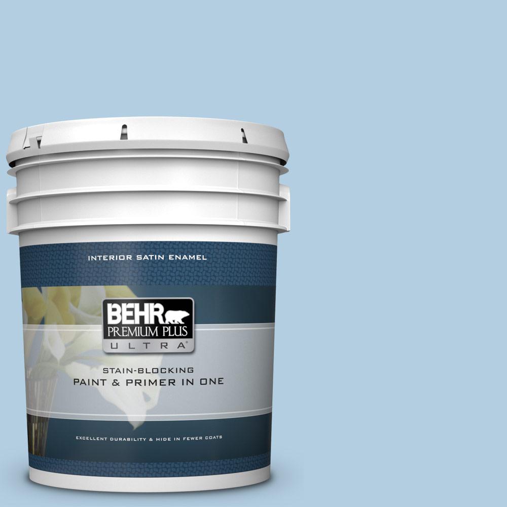BEHR Premium Plus Ultra 5 gal. PPU1414 Crystal Waters Satin Enamel