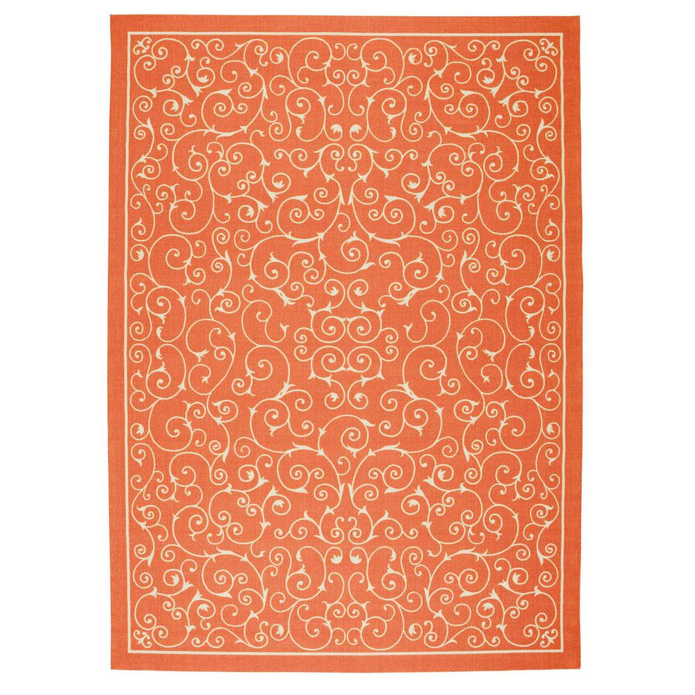 Nourison Home and Garden Pavilion Orange 10 ft. x 13 ft. Indoor