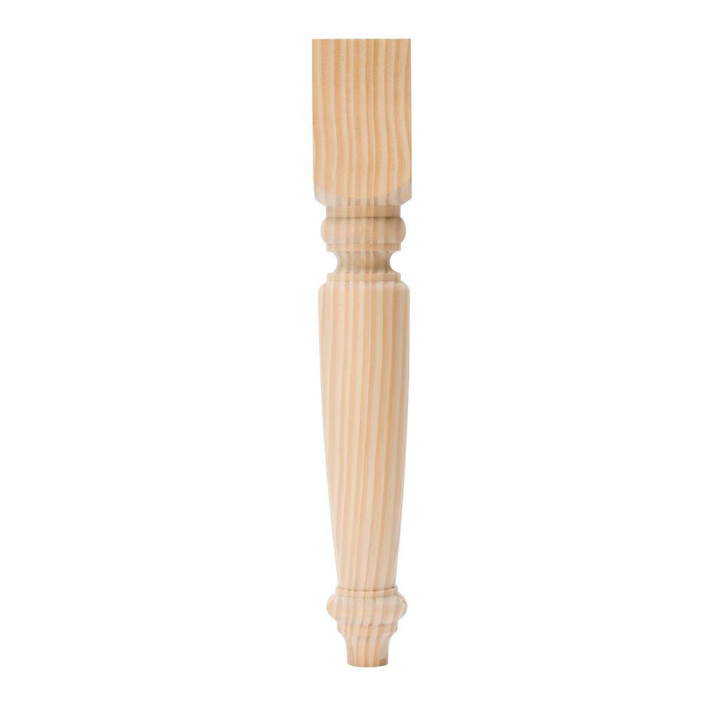 Waddell 21 1 4 In Pine Butcher Block Leg 2961 The Home Depot 21 1 4 In Pine Butcher Block Leg