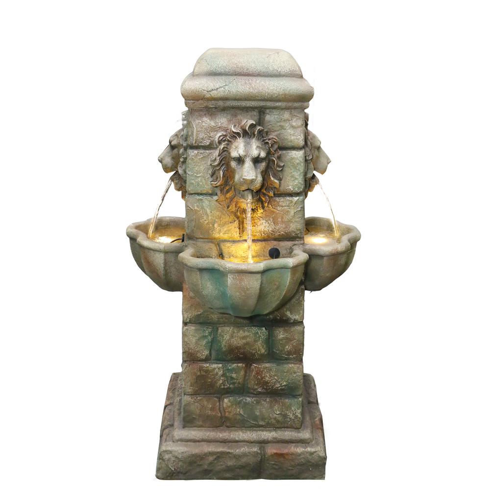 Fountain Cellar Multi Pots Outdoor Water Fountain with Flower Pot