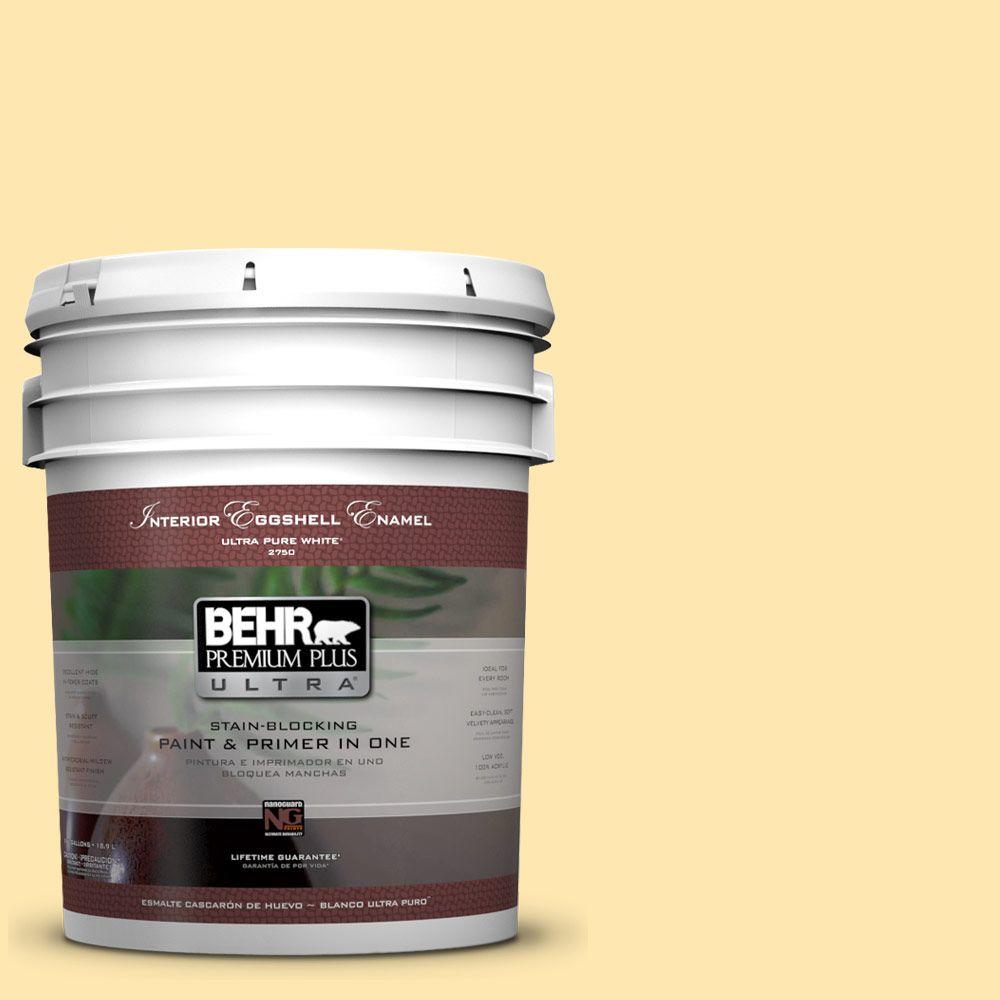 BEHR Premium Plus Ultra 5gal. P3206 Sulfur Yellow Eggshell Enamel