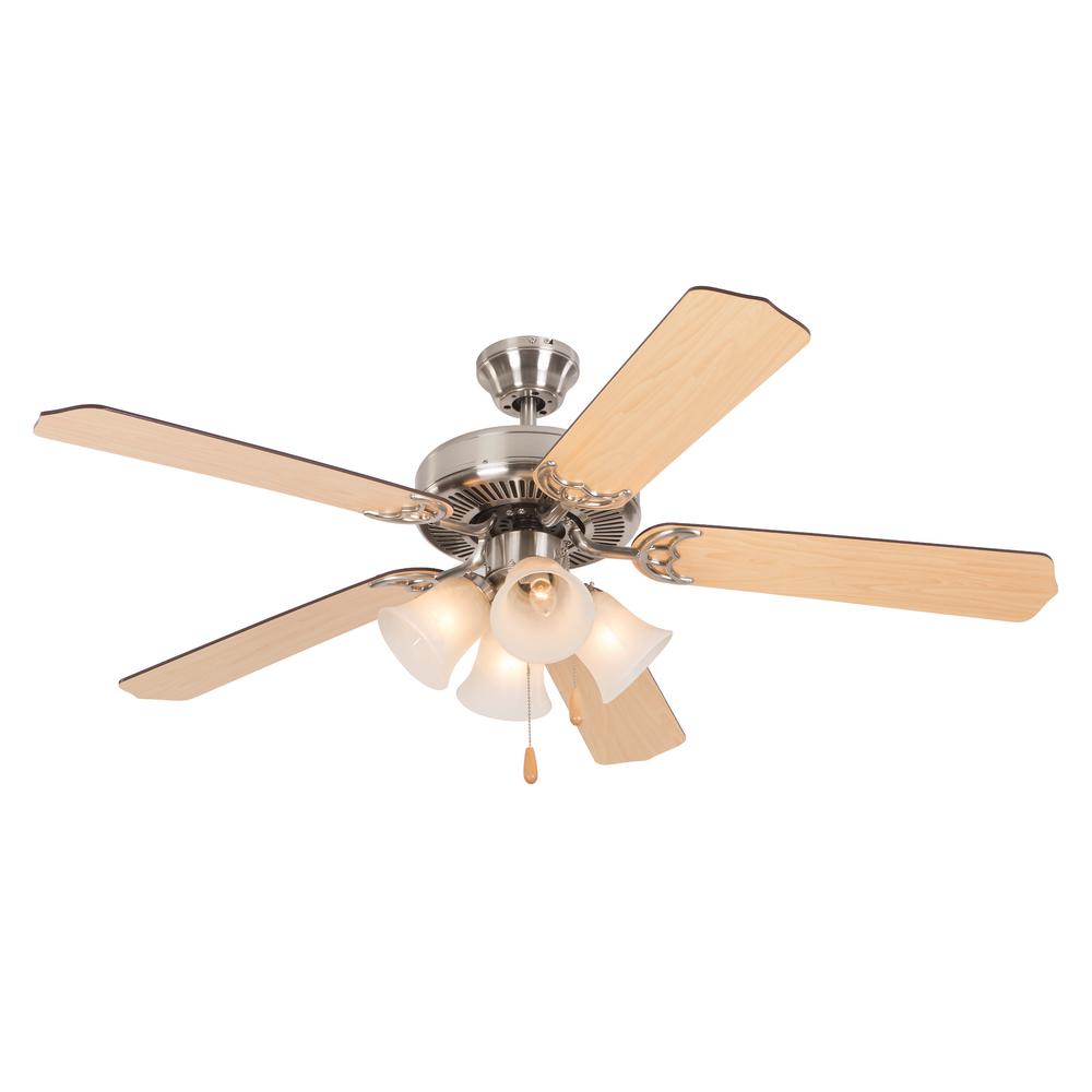 Yosemite Home Decor Westfield 52 In Bright Brushed Nickel Ceiling Bright Brushed Nickel Ceiling