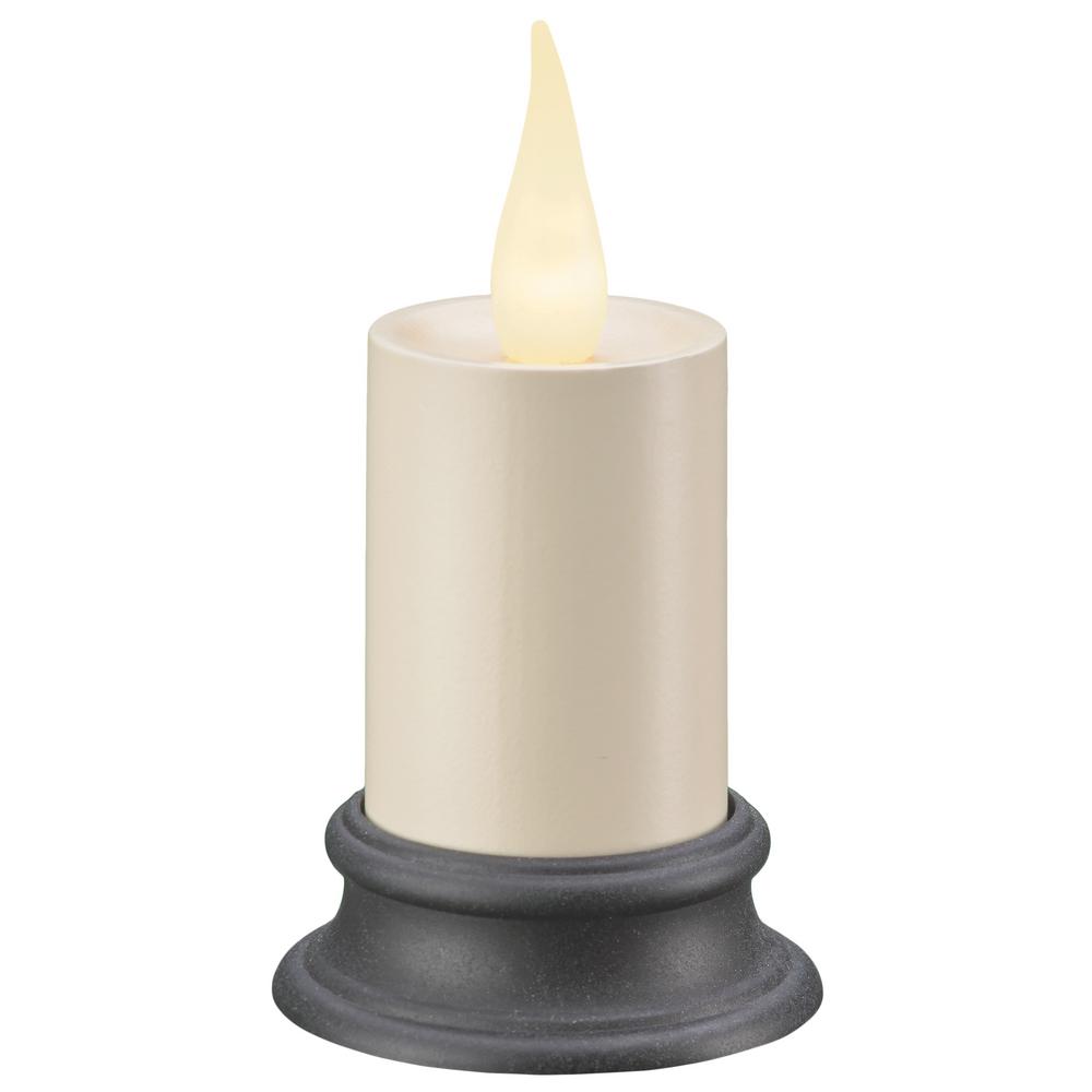 Xodus Innovations 12 5 In White Battery Operated Led Taper Candle With Warm 3d Flame Fpc1650 The Home Depot