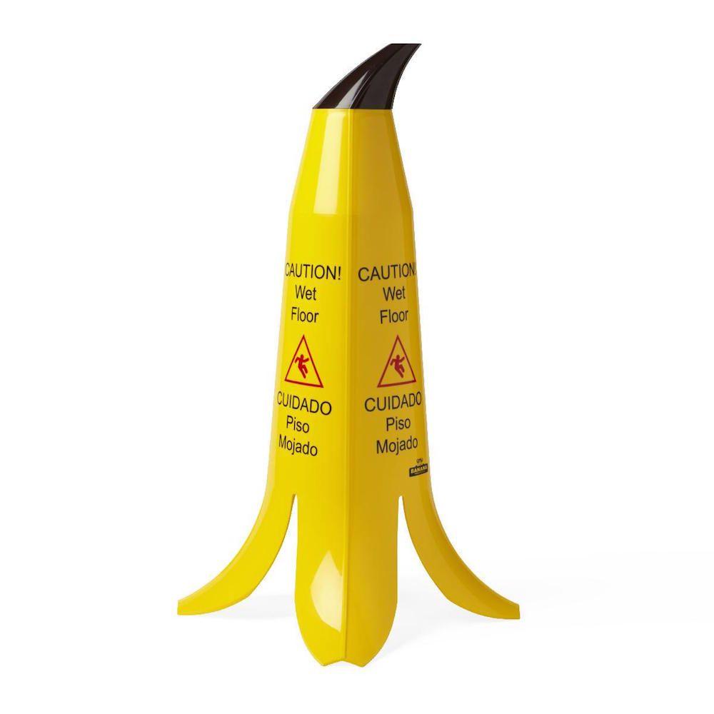 24 in. Banana Cone Multi-Lingual Caution Wet Floor Sign-1001 - The Home ...