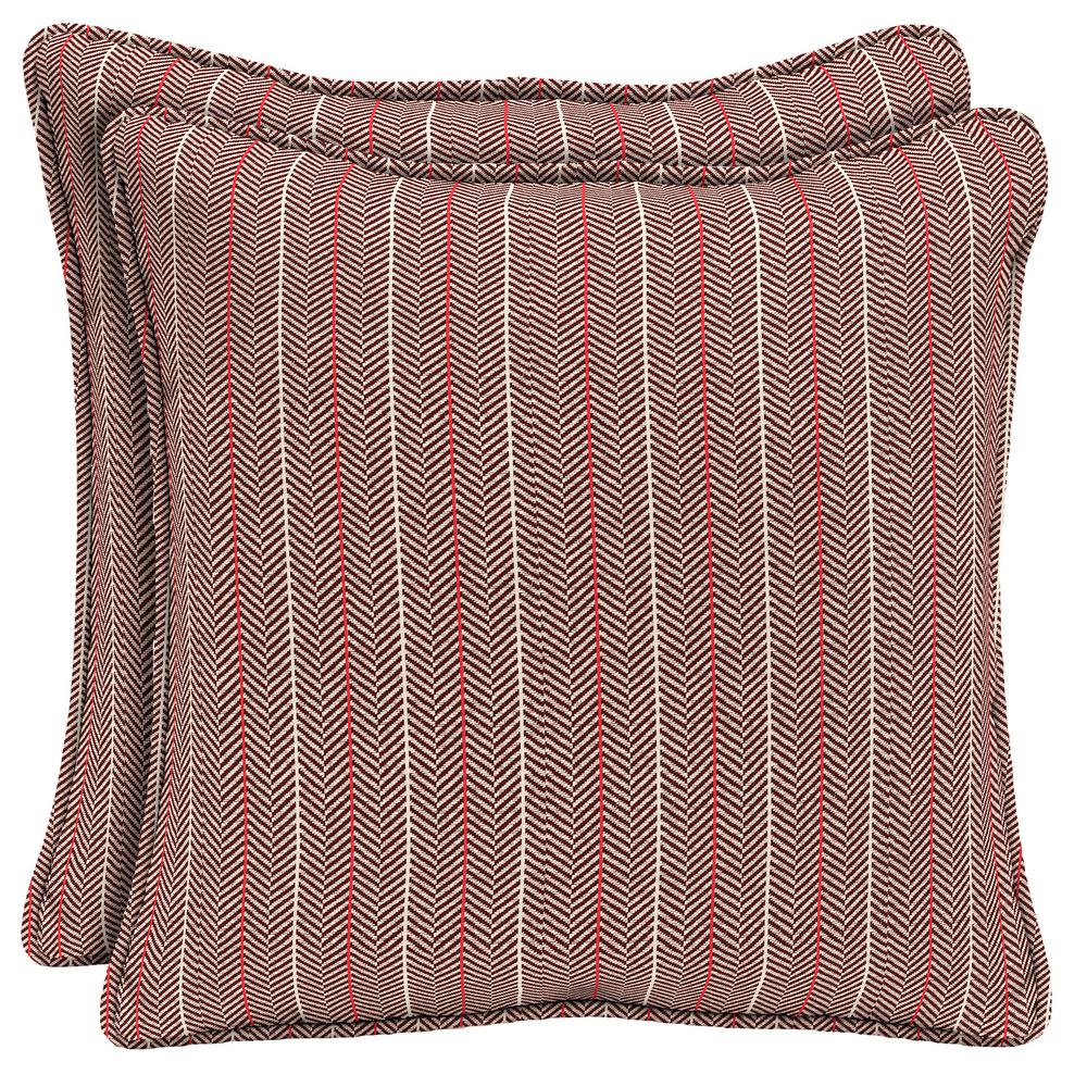 Hampton Bay Cushionguard Aubergine Elle Stripe Square Outdoor