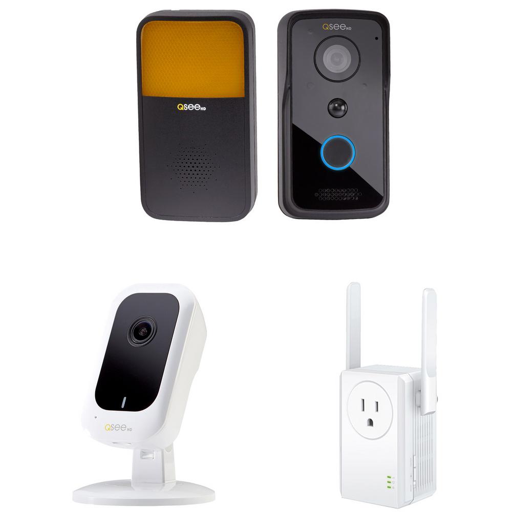 Q-SEE 3MP Wi-Fi Mini Camera with 16GB SD Card and 720p Wi-Fi Smart Door Bell... by Q-SEE