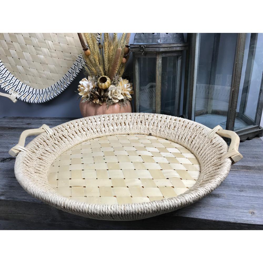 Natural And Unfinished Round Basket Tray