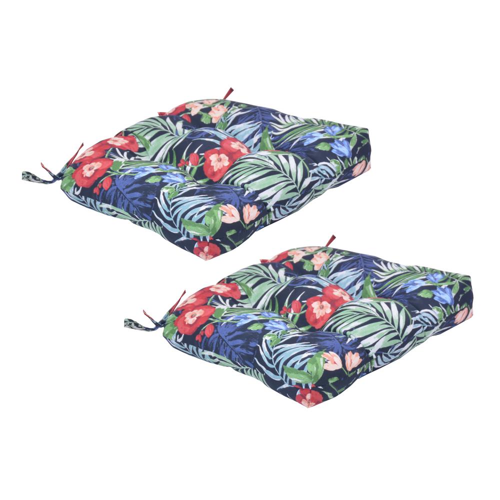 Hampton Bay Caprice Tropical Outdoor Seat Cushion (2Pack)7200