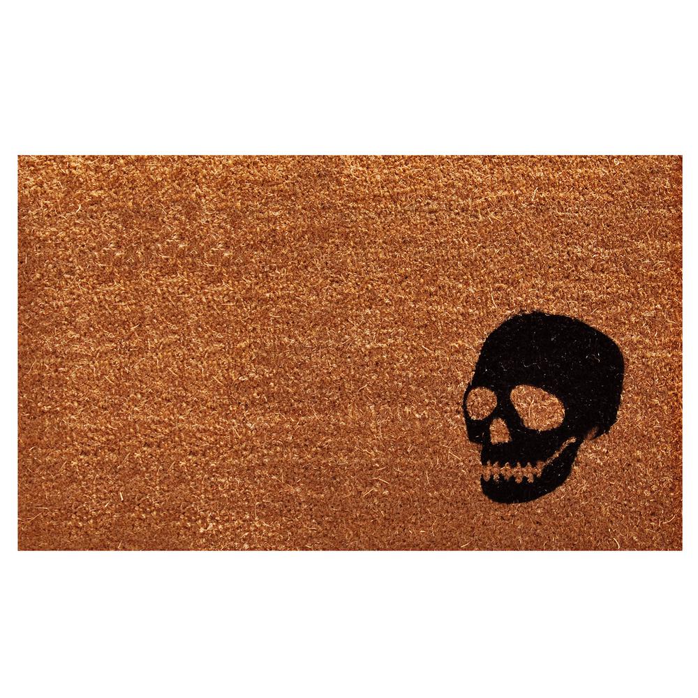  Home More Black Skull 17 in x 29 in Coir Door Mat 