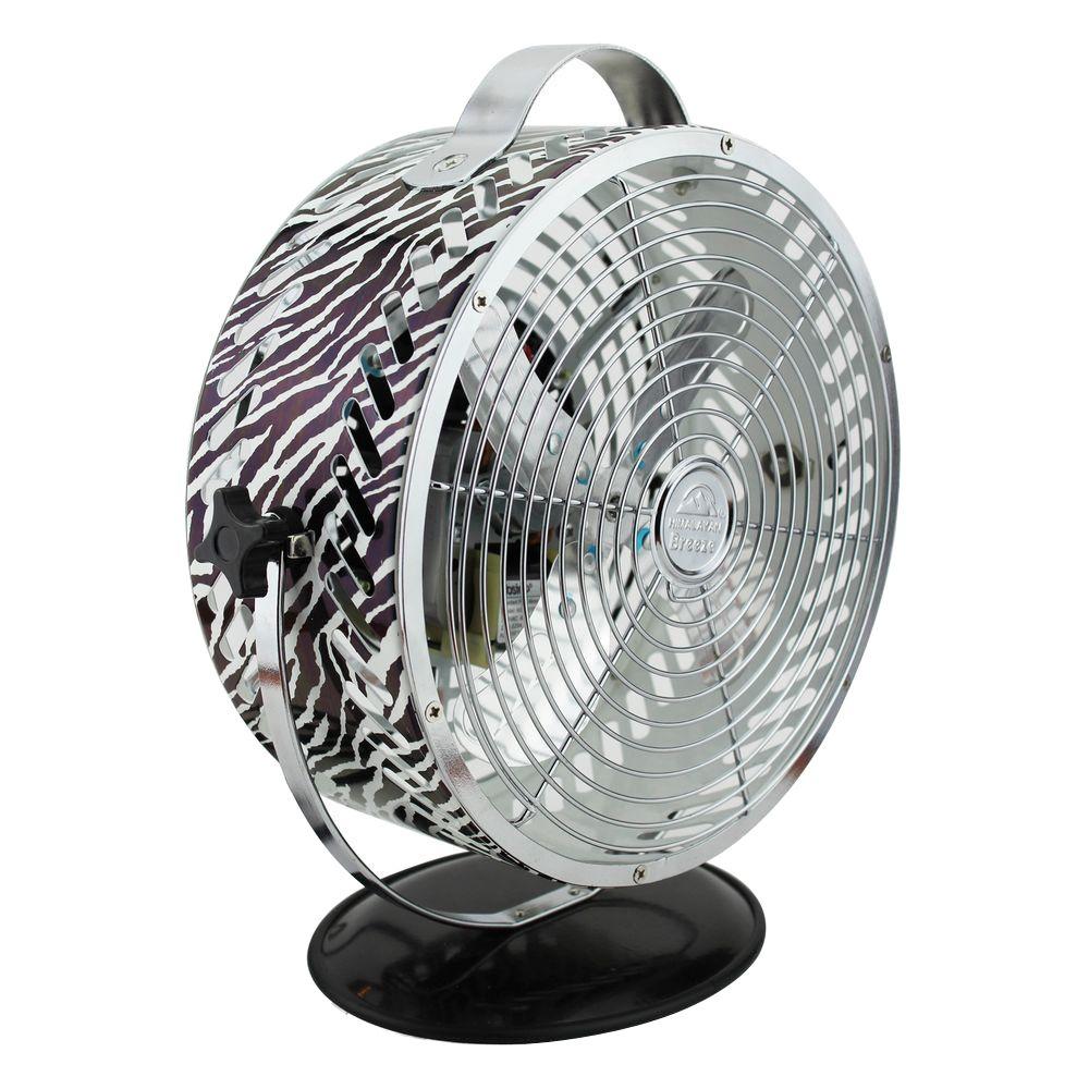 WBM Himalayan Breeze 8.75 in. Decorative Zebra Table FanHBM7015A3