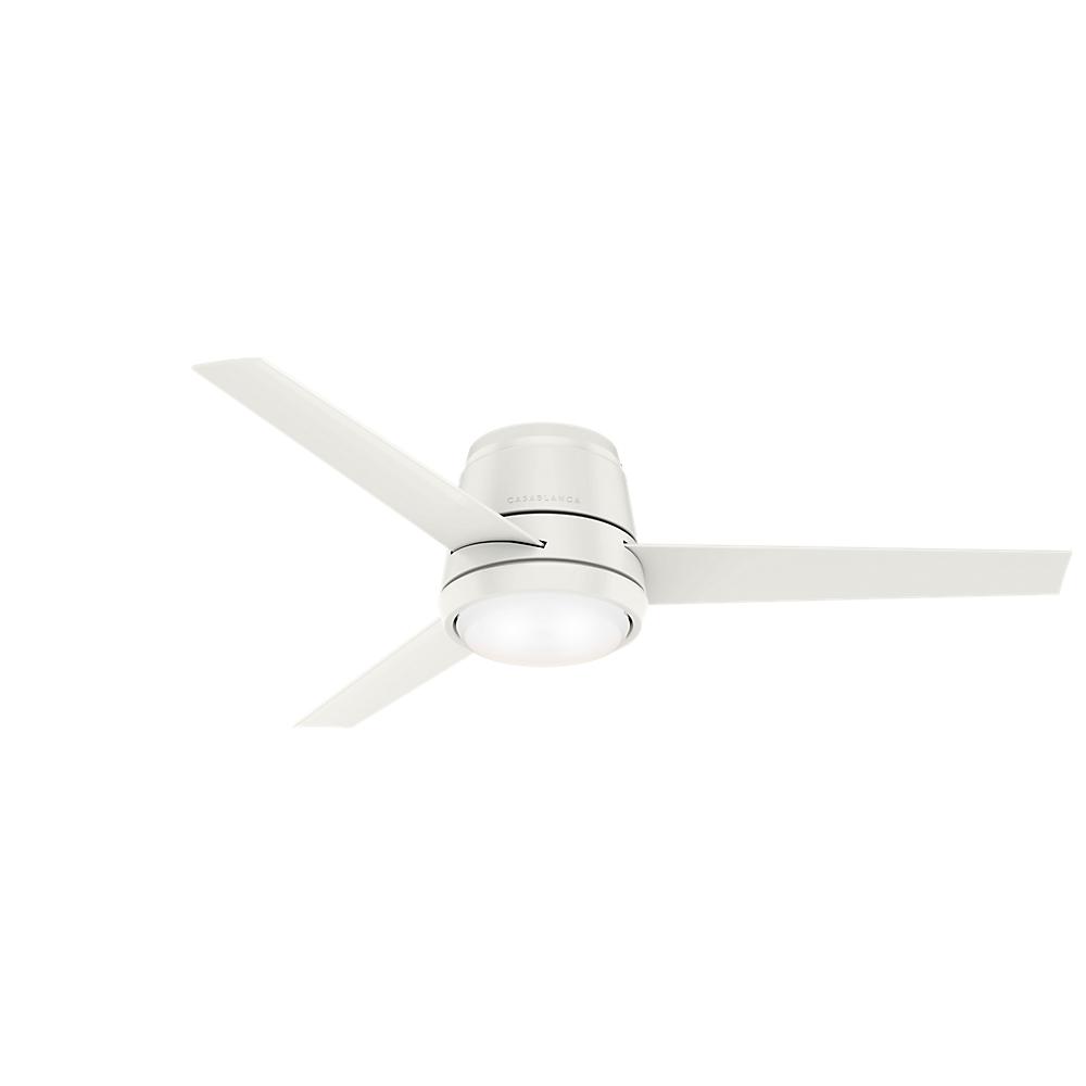 Casablanca Commodus 54 In Integrated Led Low Profile Indoor Fresh White Ceiling Fan With Light Kit And Remote Control