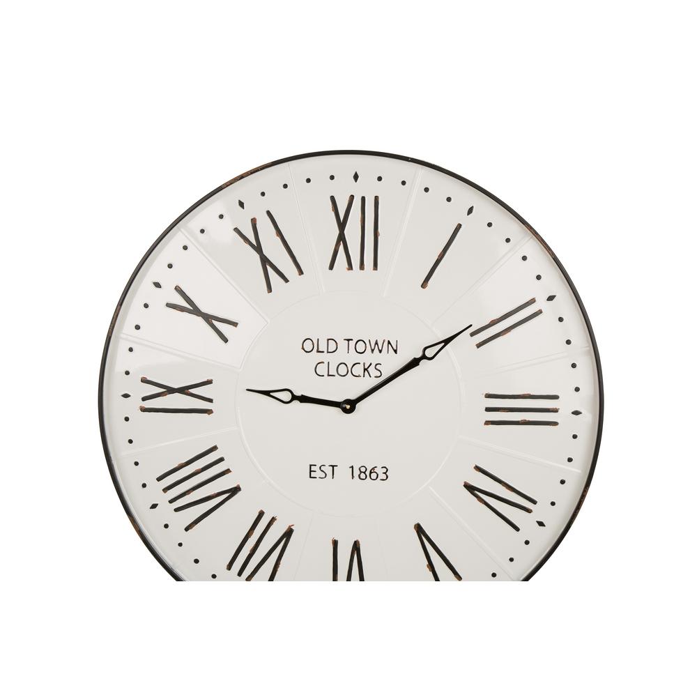 Glitzhome 31.5/'/' Oversized Farmhouse Metal Enamel Wall Clock Rustic Home Decor