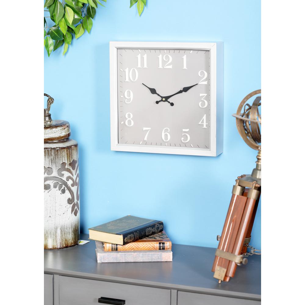 Litton Lane MultiColored Rustic Analog Wall Clock with Rope Hanger