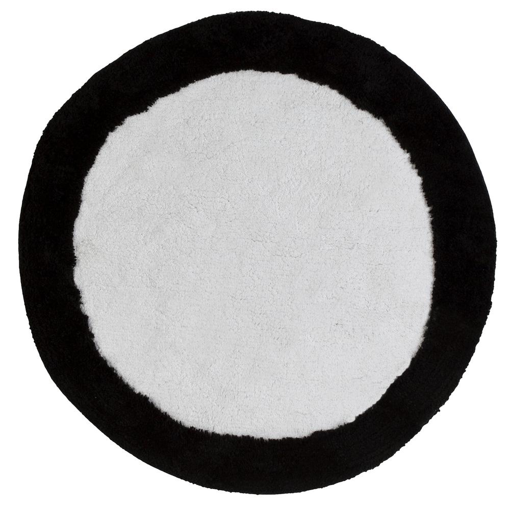 Creative Bath METRO CIRCLES 30" ROUND WHITE AND BLACK BATH RUGR1263WB