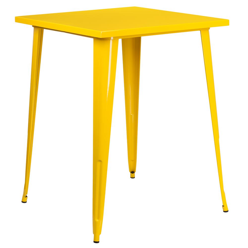 Flash Furniture Yellow Square Metal Outdoor Bistro Table Ch5104040yl Flash Furniture Yellow Square Metal Outdoor Bistro Table