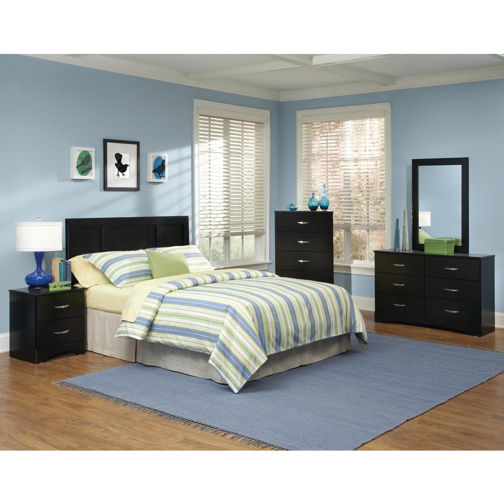 American Furniture Classics Five Piece Black Bedroom Set Including