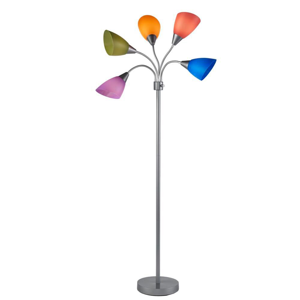 5 Arm Floor Lamp With Multi Color Shade, Flower Floor Lamp Home Depot