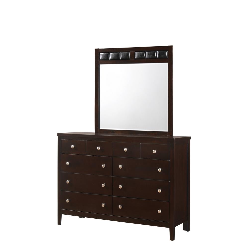 Luke 8 Drawer Dresser With Mirror In Antique Black Lw100drmr The