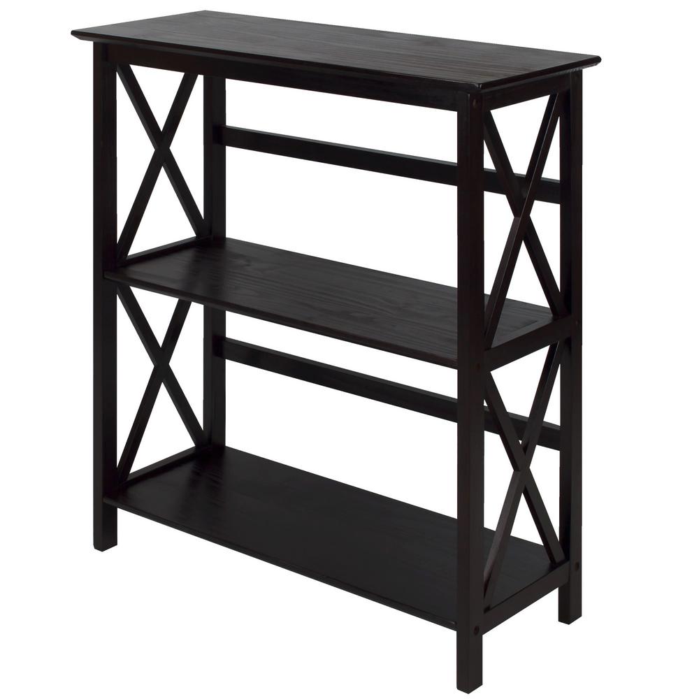 Casual Home 34.5 in. Espresso Wood 2shelf Etagere Bookcase with Open Back32433 The Home Depot