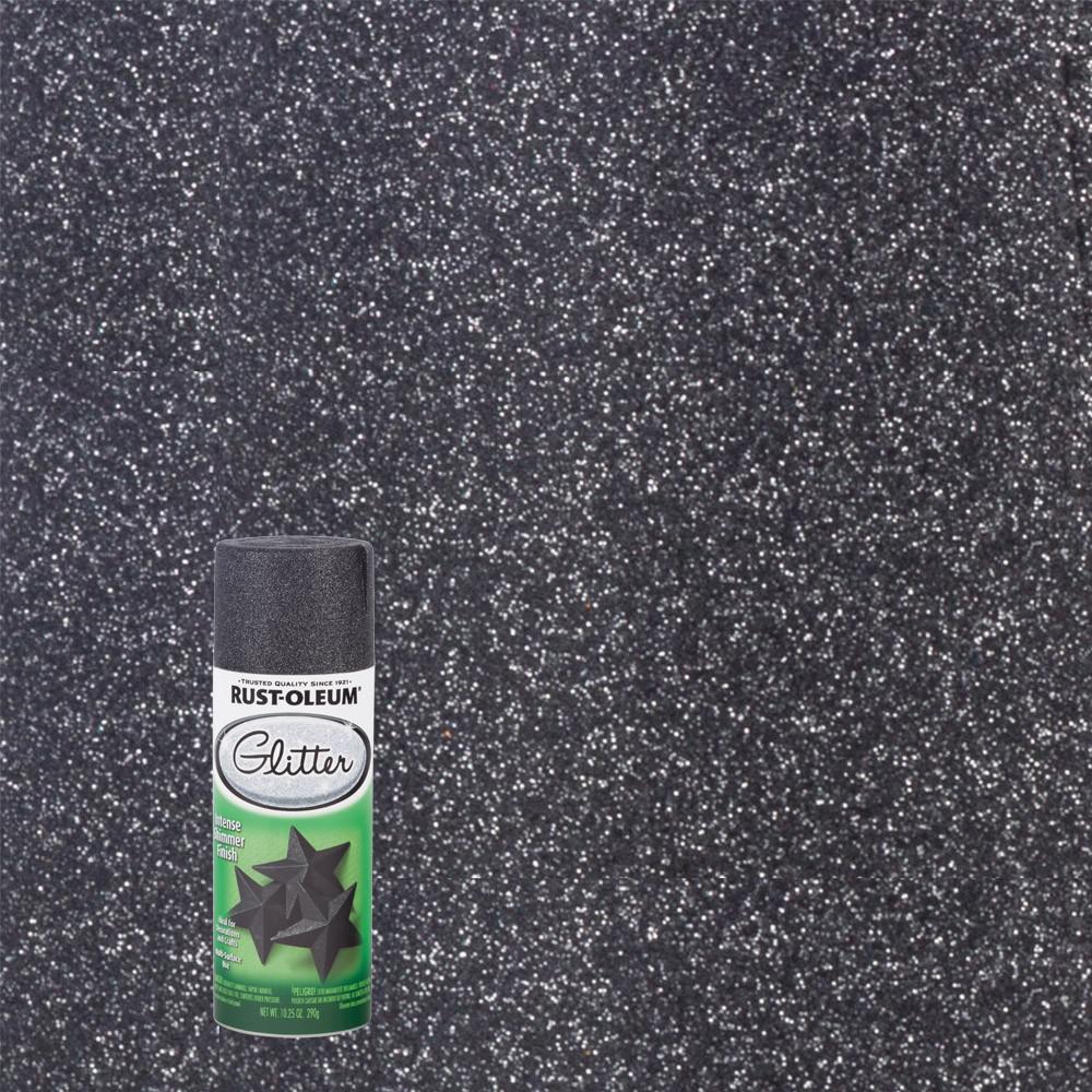 Rust Oleum Specialty 10 25 Oz Midnight Black Glitter Spray Paint 6 Pack