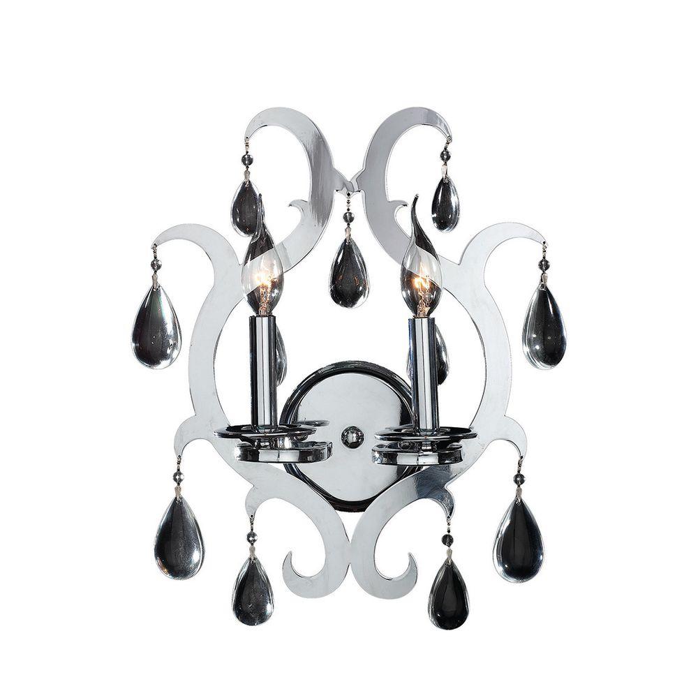 Worldwide Lighting Lyre Collection 3-Light Chrome and Clear Crystal ...