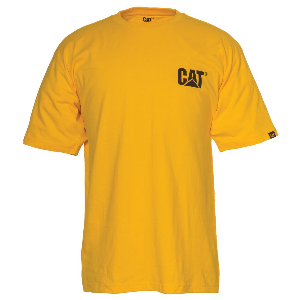 Caterpillar Trademark Men's X-Large Yellow Cotton Short Sleeved T-Shirt ...