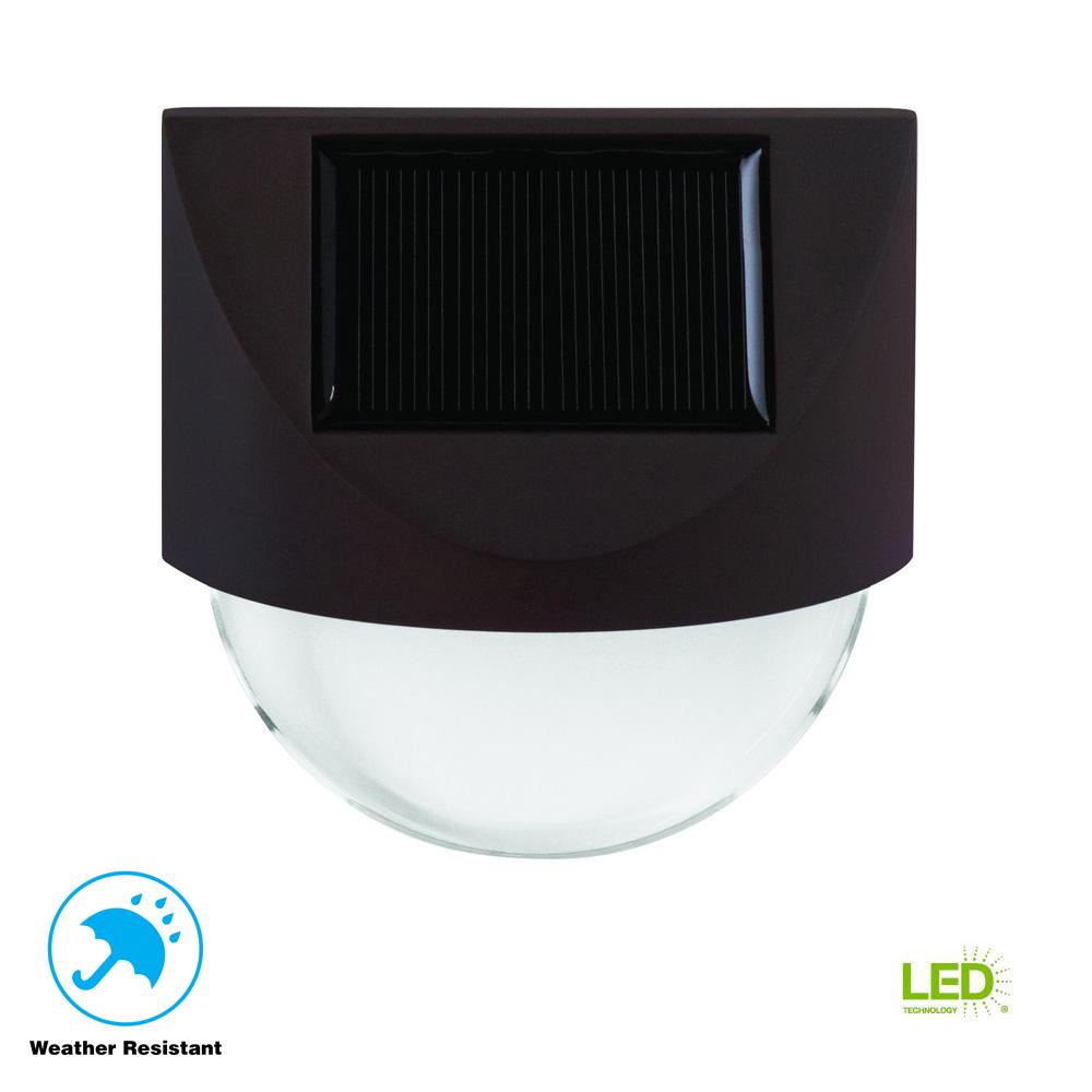 Solar Landscape Lighting Outdoor The Home Depot Solar Bronze Outdoor Integrated Led 3000k 8 Lumens Warm White Landscape Pathway Light 4