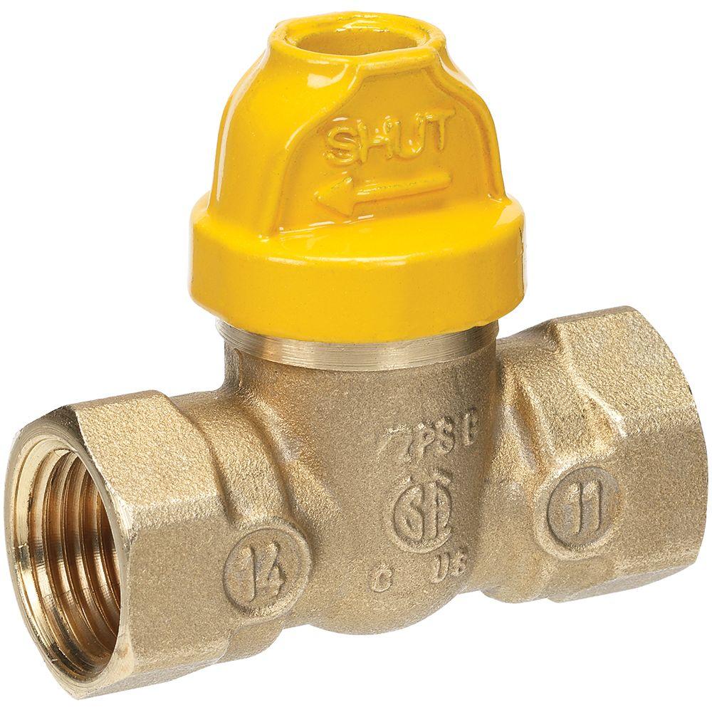 Everbilt 1/2 in. Brass FPT x FPT Safety Gas Ball ValveVGV1SOB3EB The