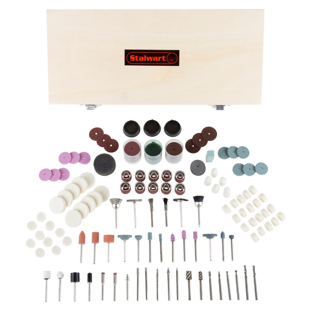 Stalwart Rotary Tool Accessories Kit with Wooden Case (228-Piece) by Stalwart
