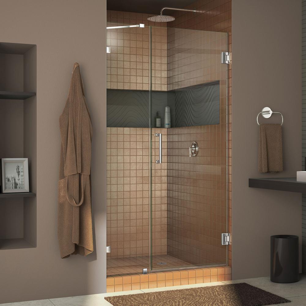 Dreamline Unidoor Lux 43 In X 72 In Frameless Hinged Shower Door