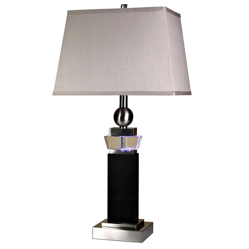 StyleCraft 30 In Brushed Steel Table Lamp With Taupe Hardback Fabric   Brushed Steel Stylecraft Table Lamps L31899ds 64 1000 