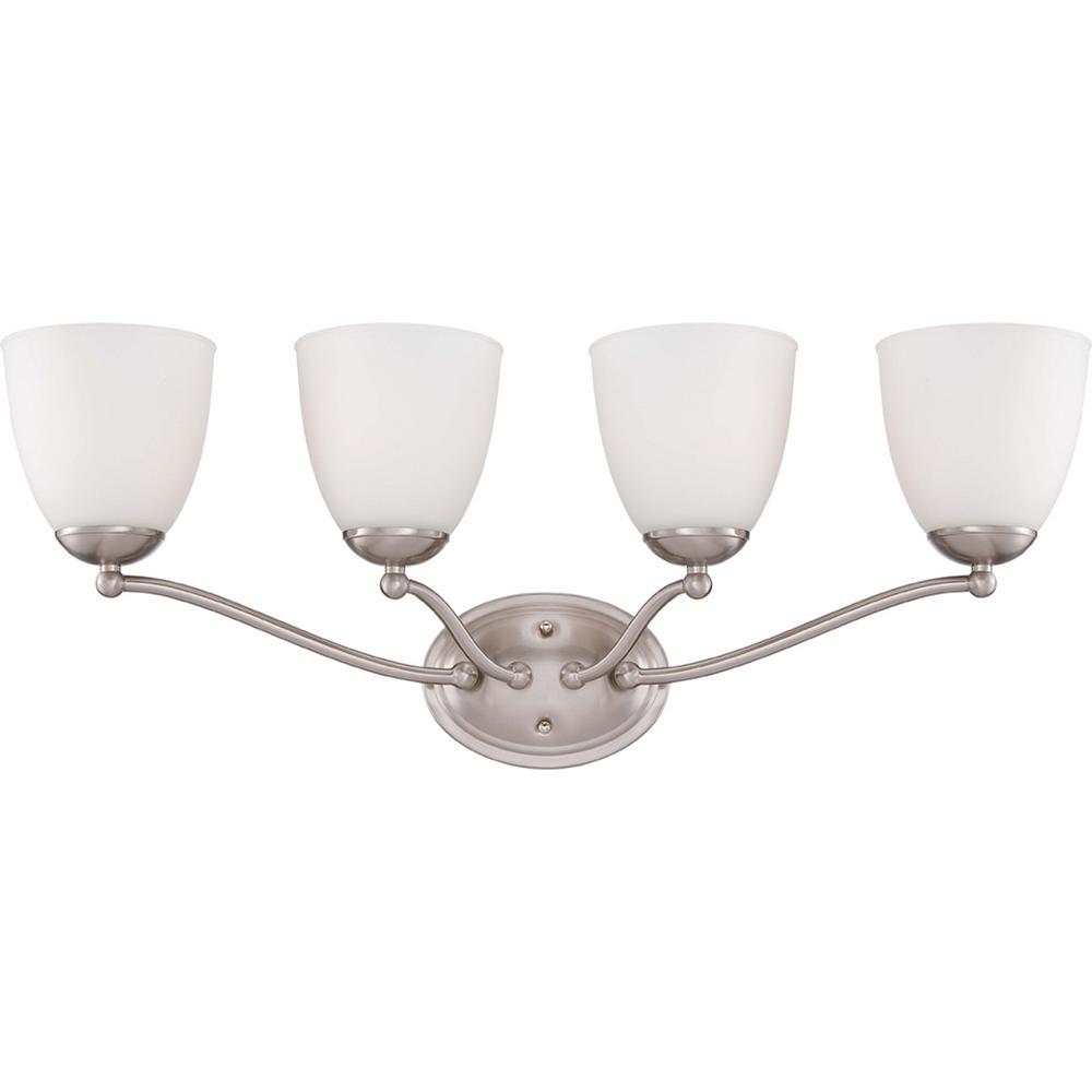Illumine 4 Light Brushed Nickel Vanity Fixture With Frosted Gl Light Brushed Nickel Vanity Fixture