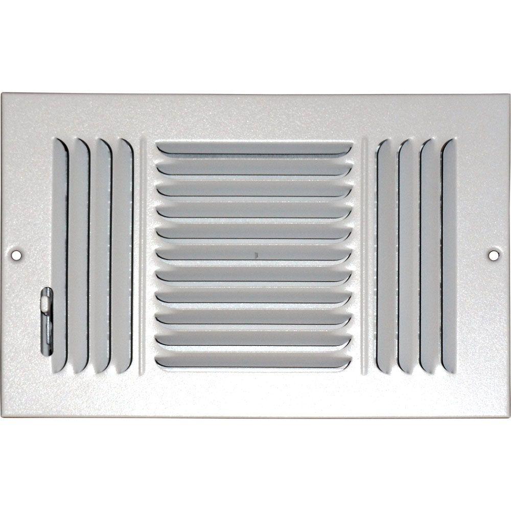 Speedi Grille 10 In X 8 In Ceiling Sidewall Vent Register White With 3 Way Deflection