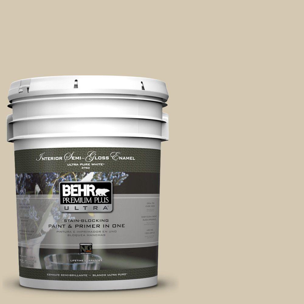 BEHR Premium Plus Ultra 5gal. 770C3 Sand Fossil SemiGloss Enamel Interior Paint375405 The