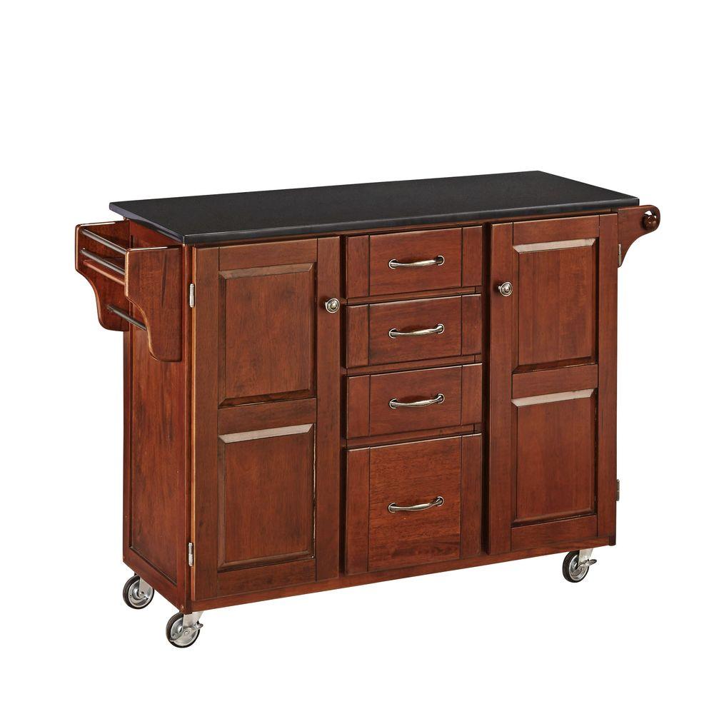 Home Styles Create A Cart Cherry Kitchen With Black Granite Internet 203131104 Home Styles Create A Cart Cherry Kitchen