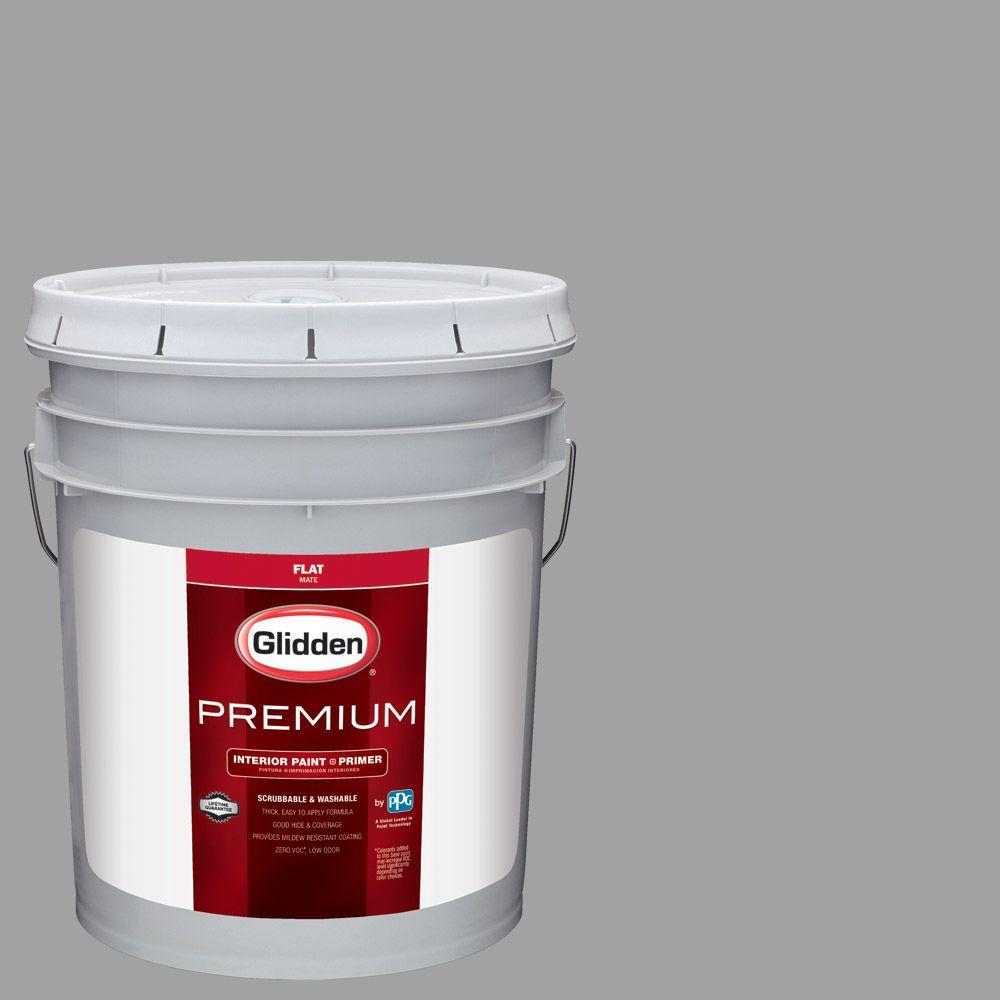 Glidden Premium 5 gal. #HDGCN63 Granite Grey Flat Interior Paint with ...