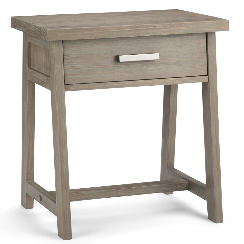 Simpli Home Sawhorse 1Drawer Distressed Grey NightstandAXCSAWBSGR